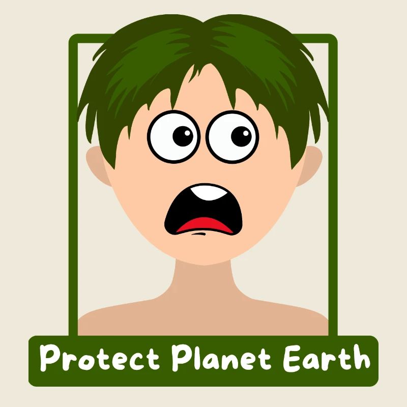 A boy asks to Protect Planet Earth