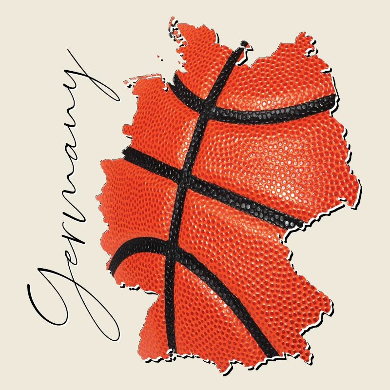 Germany Map Framed Real Basketball EN