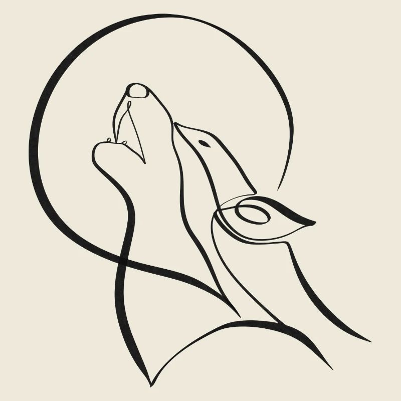 Minimalist wolf artwork