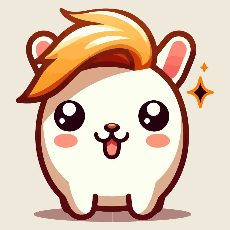 Cute hamster with hairstyle