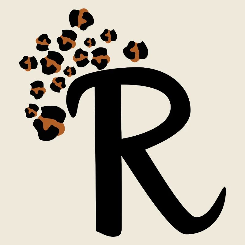 Lettre r motifs léopard