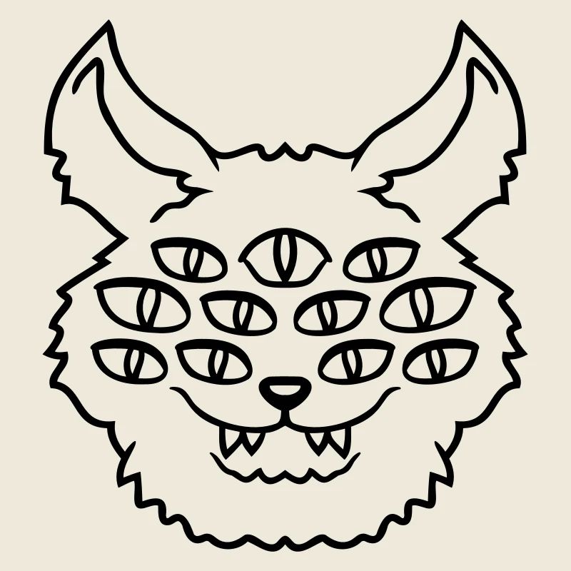 Chat Démon Beaucoup d’yeux Diable Enfer Monstre maléfique