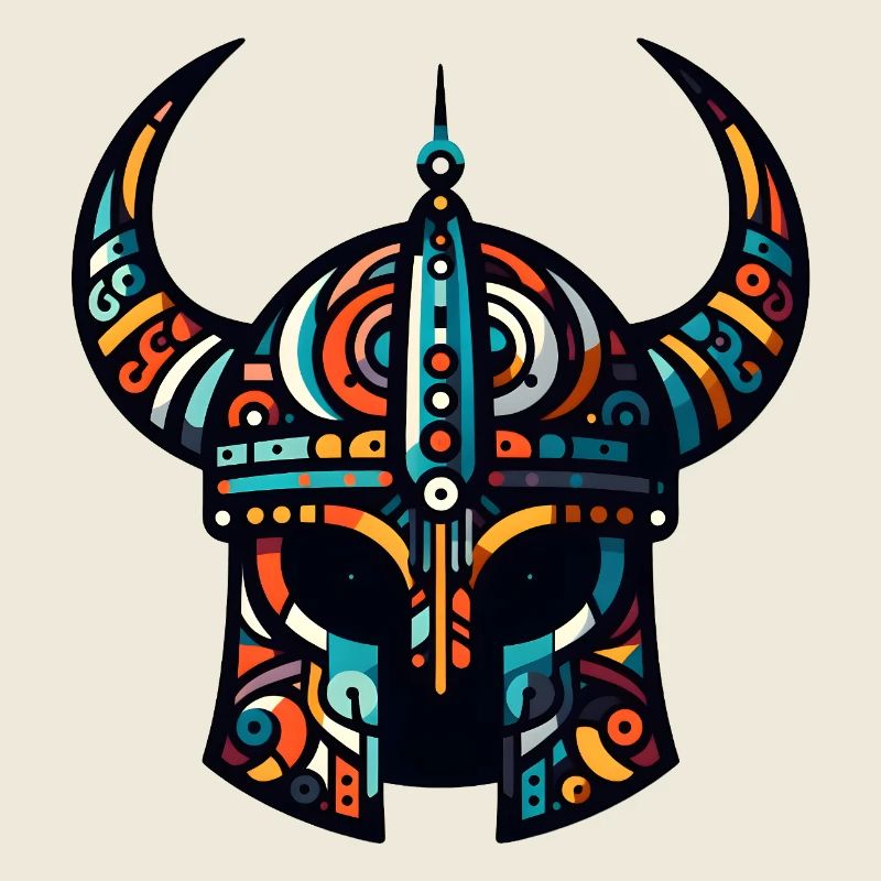 Wikingerhelm mit abstraktem Muster