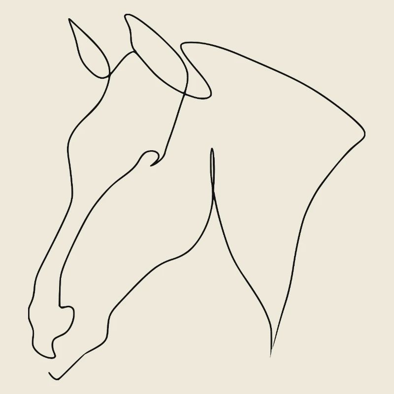 Minimal Pferdekopf Warmblut schwarz
