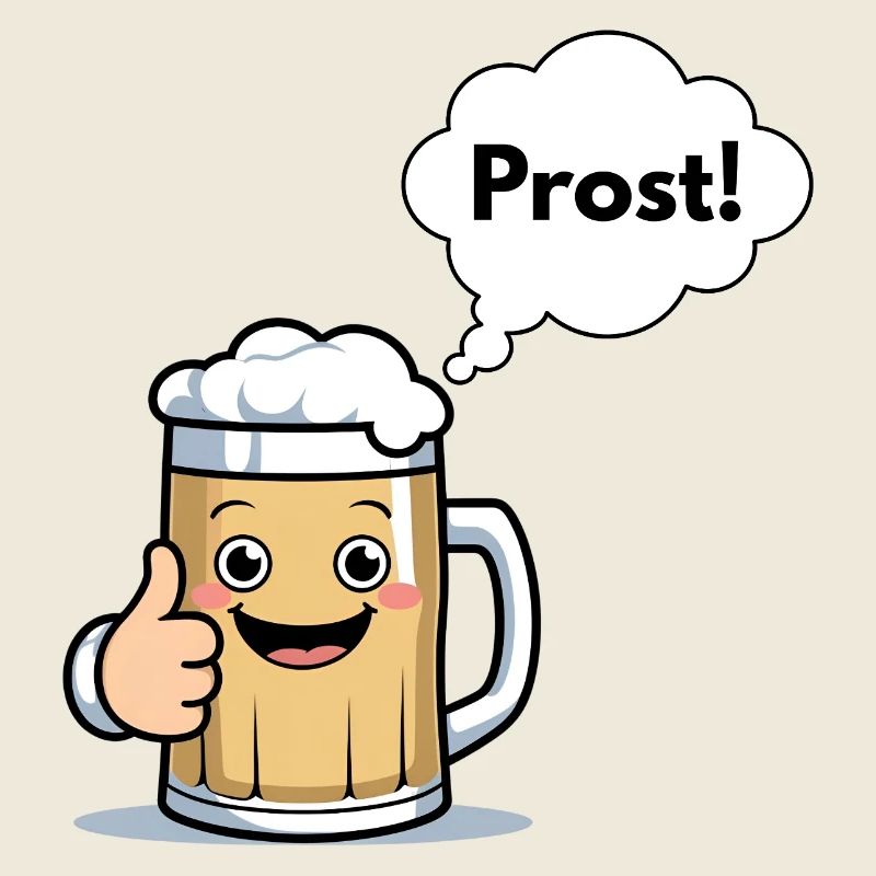 Fröhlicher Bierkrug "Prost!"
