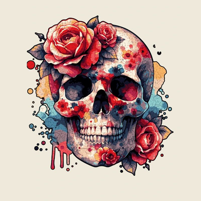 tête de mort fleur