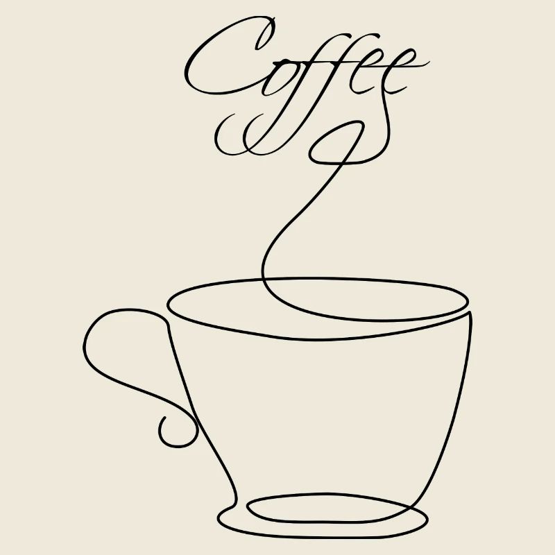 Kaffee Coffee Lineart Design