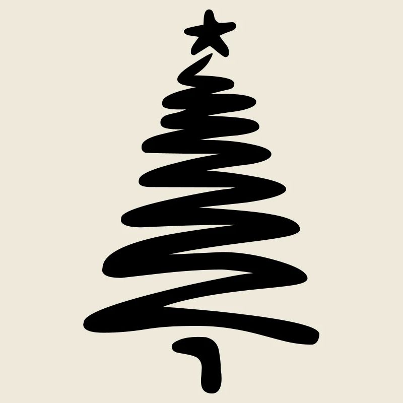 Arbre de Noël linéaire dessiné à la main