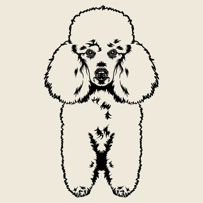Mignon Caniche Chien Sketch Dog Lover Cadeau
