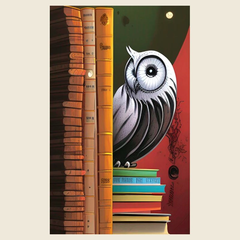 Comic Cartoon Cute Book Owl Owl Book Stack