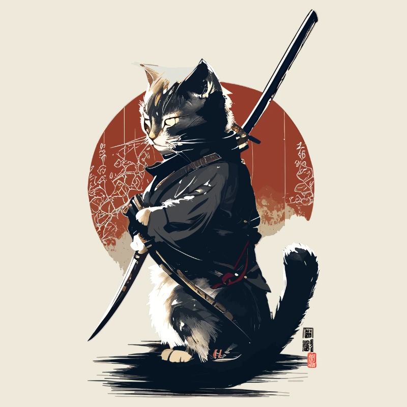 Kawaii Neko Samurai : cat samurai