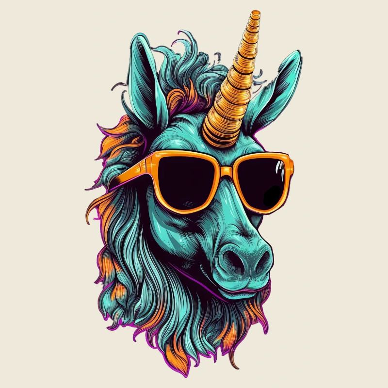 licorne, lunettes de soleil, licorne, cool, chill