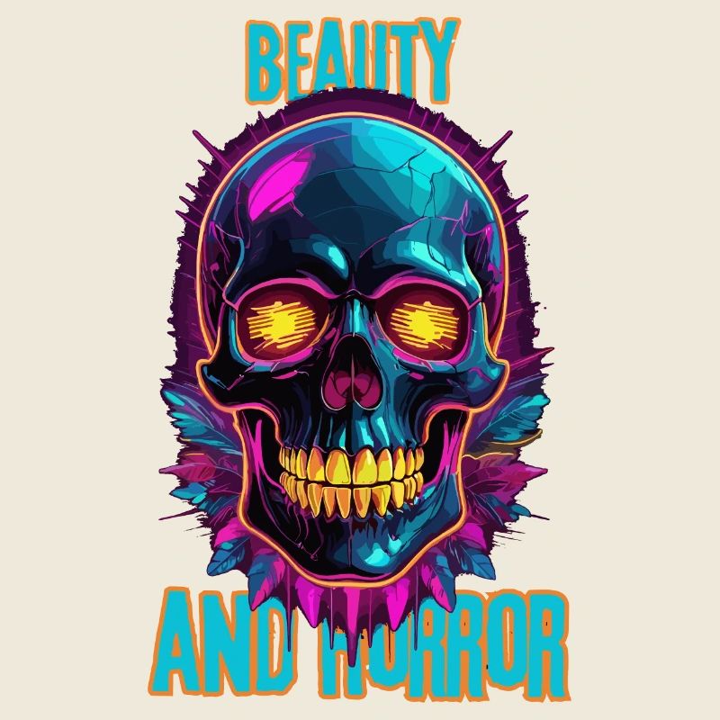 Bunter Totenkopf mit Federn