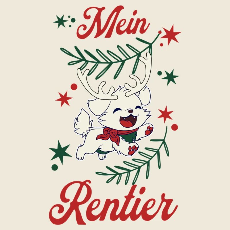 Lustiger Hunde im Weihachtskostüm