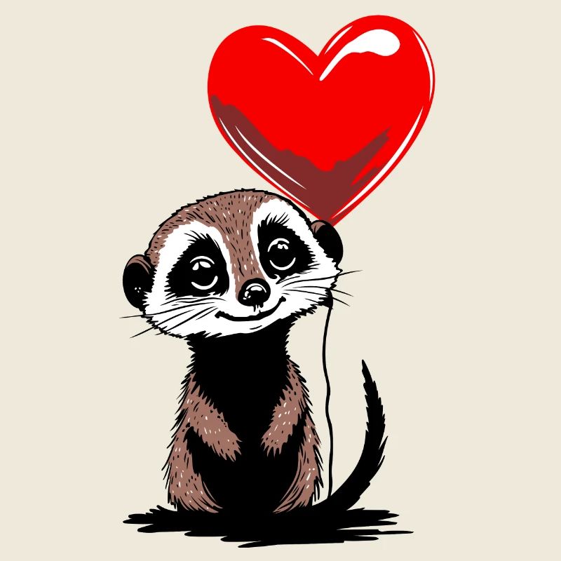 Erdmännchen Herz Luftballon - Heartful Creatures