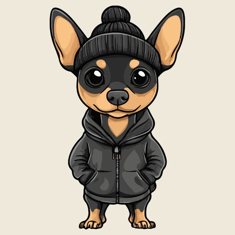 Pinscher chien dessin animé