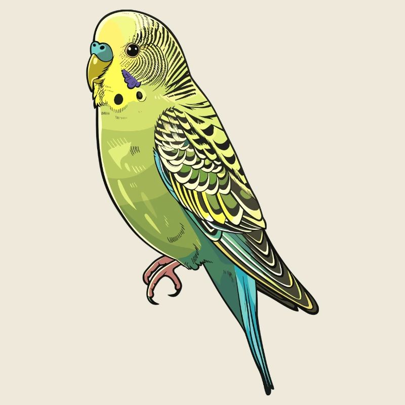 Illustration virale de perruche