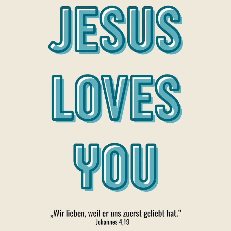 Jesus liebt dich in 3D Schrif