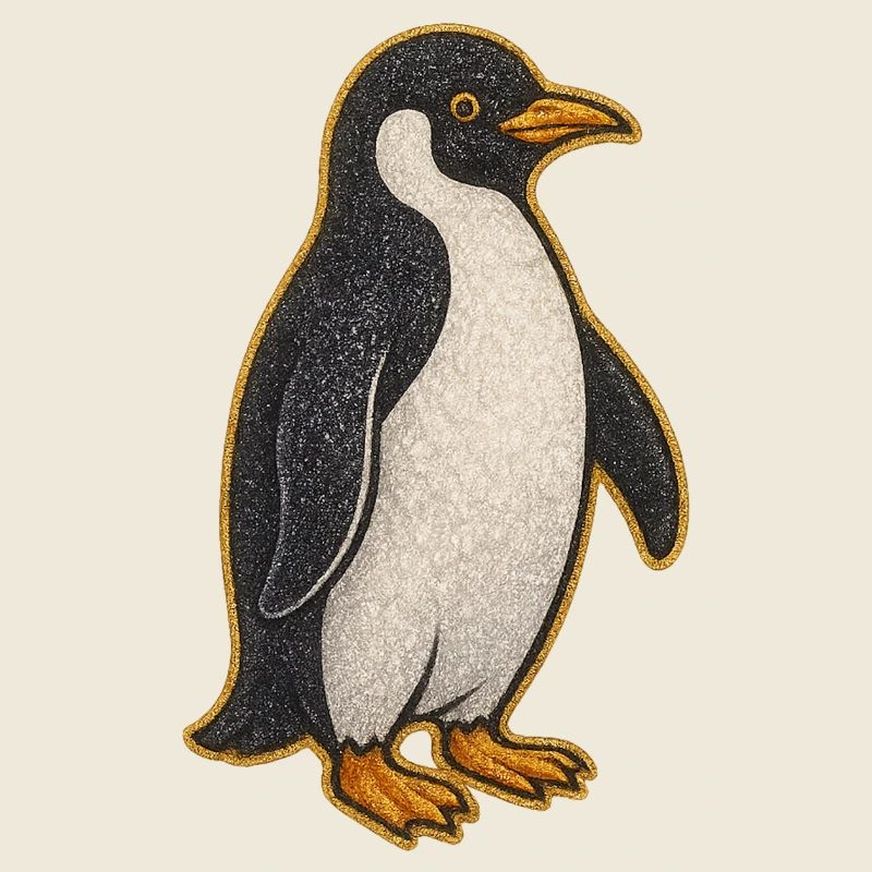 Autocollant pingouin scintillant