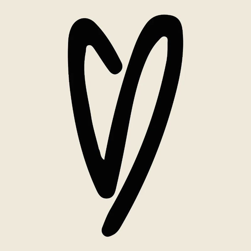 Hand-drawn heart line design