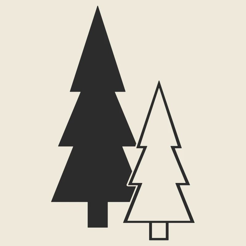 Sapins en silhouette forestière