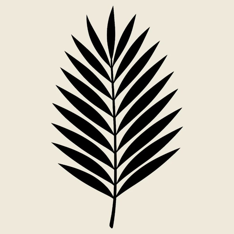 Palm Leaf Silhouette Tropical Minimal Style