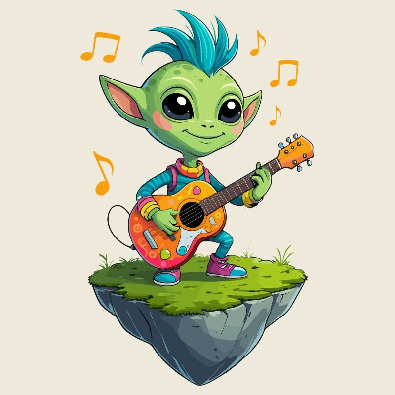 Le Bouffon Vert à la guitare