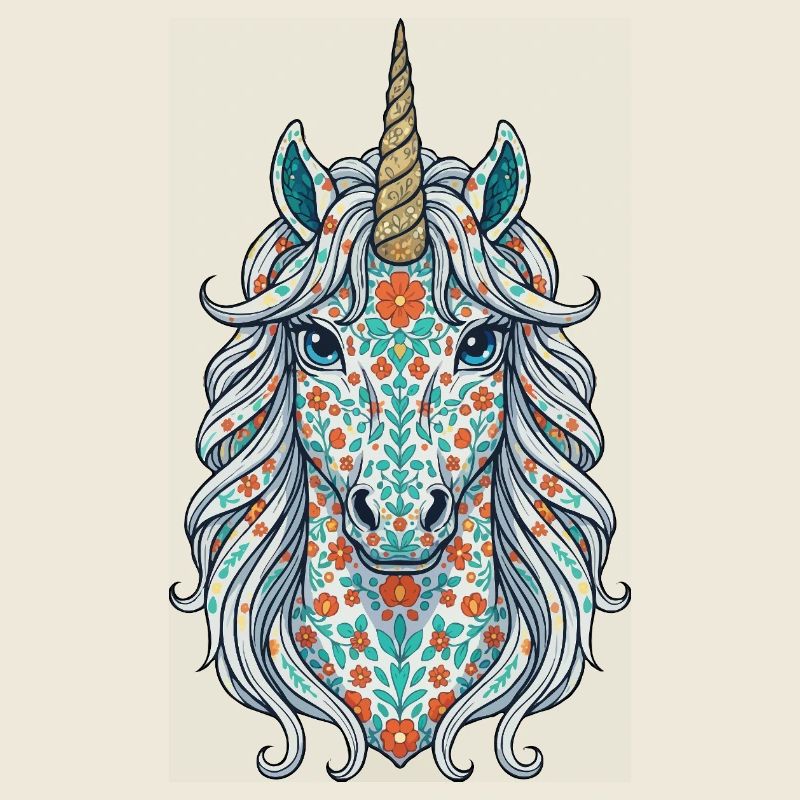 Einhorn-Blumenmuster