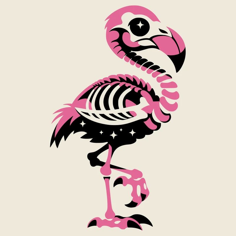 Flamingo Skeleton Pink Gothic