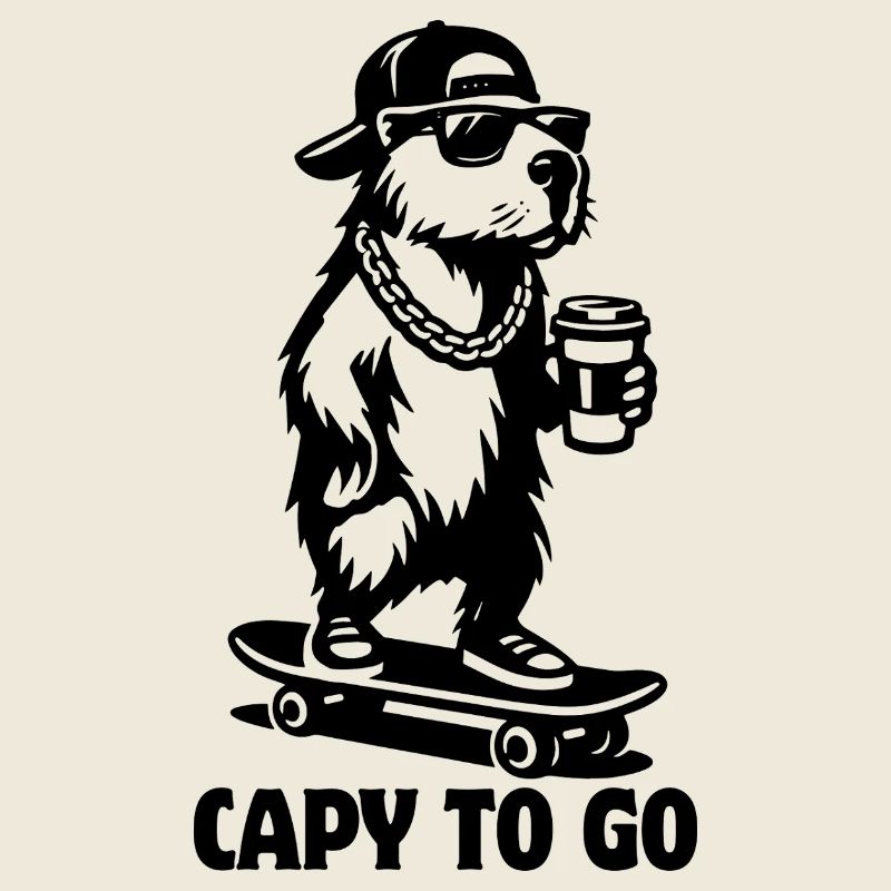Capy à emporter | Skateboard Capybara | Café