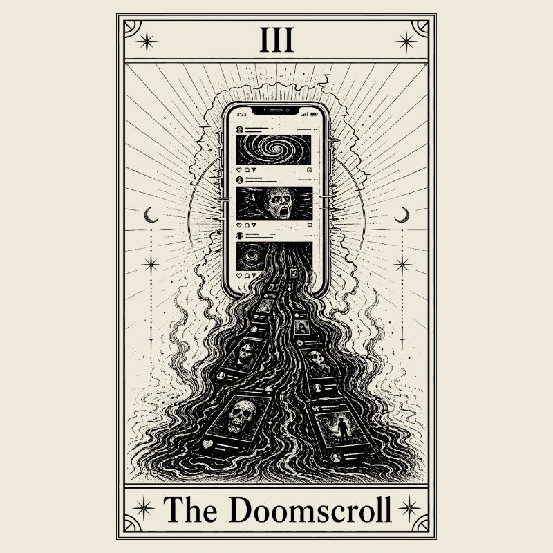 Endless Scrolling | Tarot Card | Doomscrolling