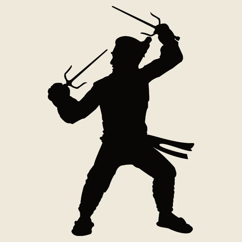 Moine maître de la conception de silhouettes d’arts martiaux