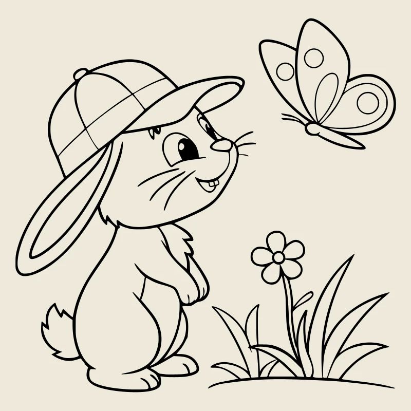 Hase Häschen mit Kappe