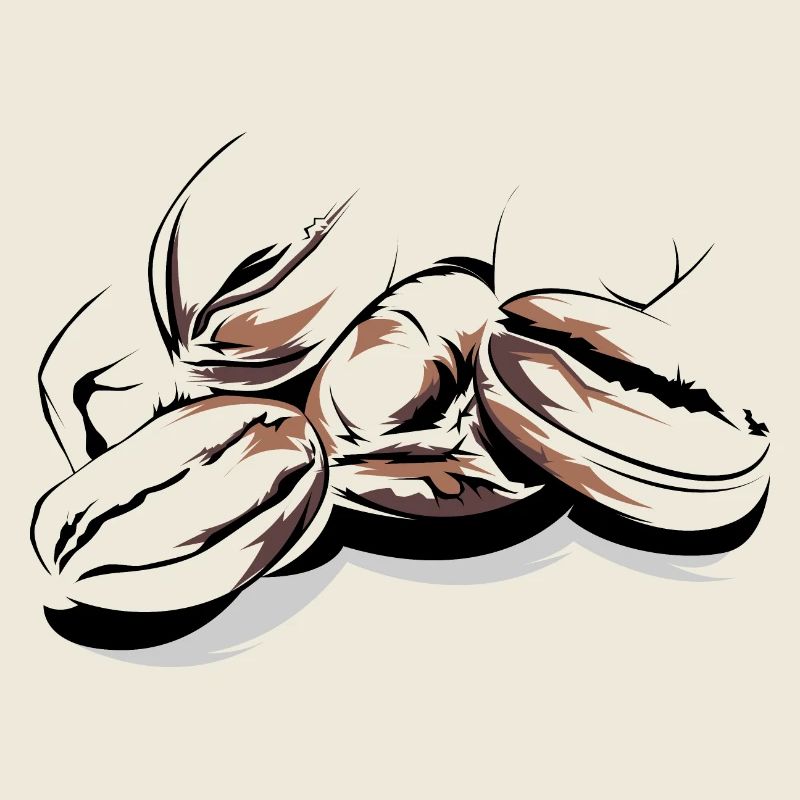 Coffee Beans Cafe Illustration Logo Coffee Time