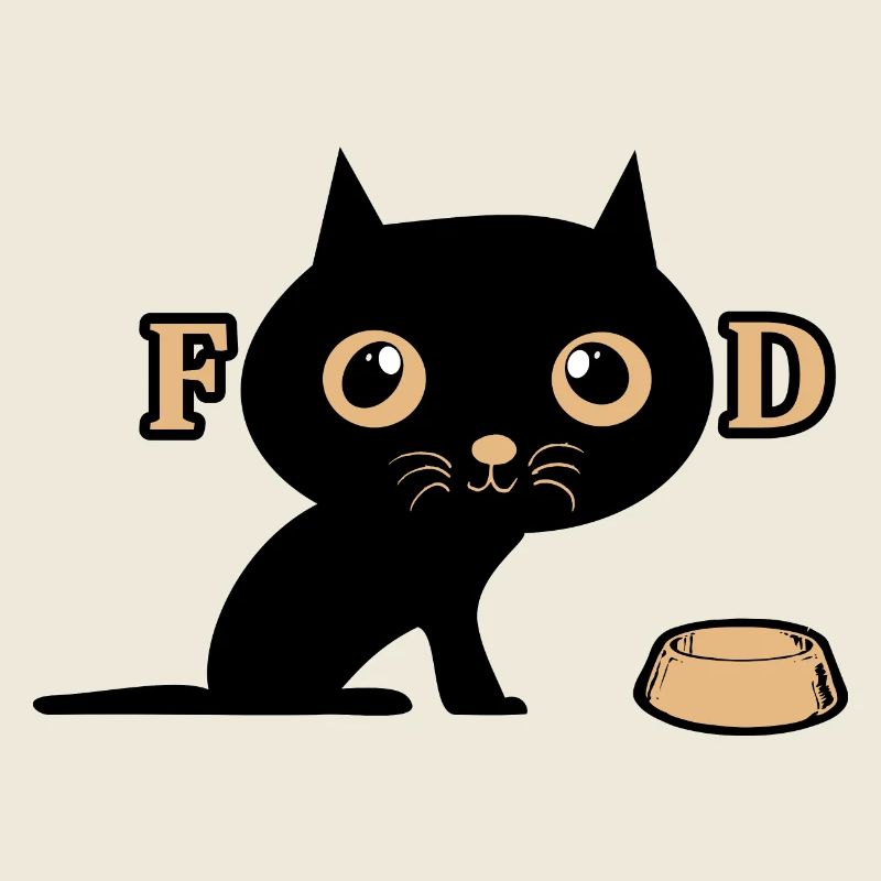 Le chat mignon a faim