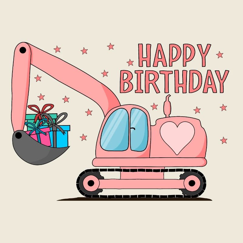 Bagger Kinder Happy Birthday Rosa