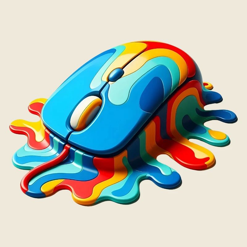 Melting Rainbow Computer Mouse