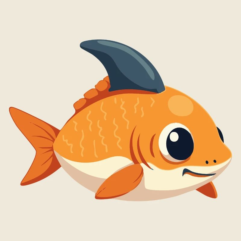 Poisson rouge avec aileron de requin – Osez la différence