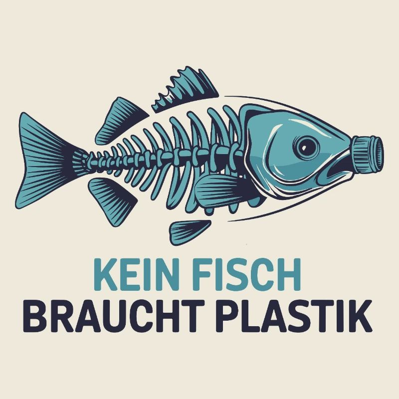No fish needs plastic, environmental protection motif