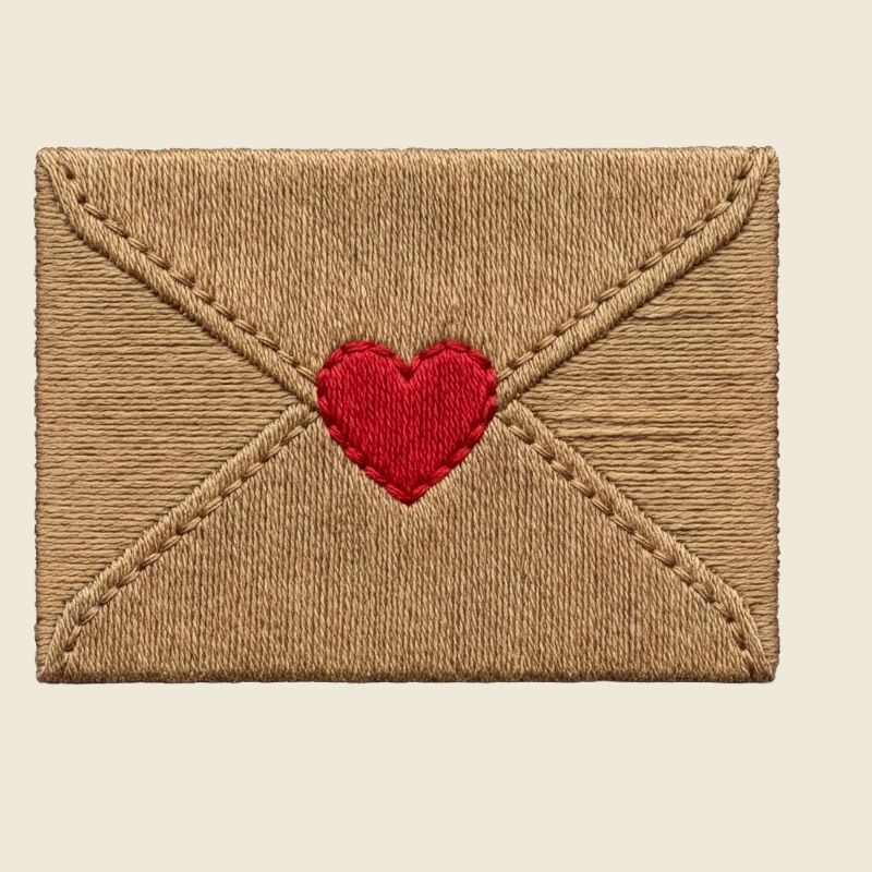 Love letter in embroidered look (printed)