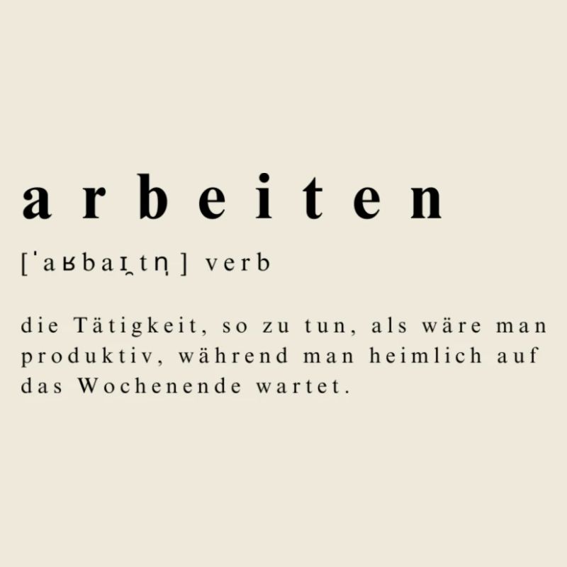 Humorous definition of work