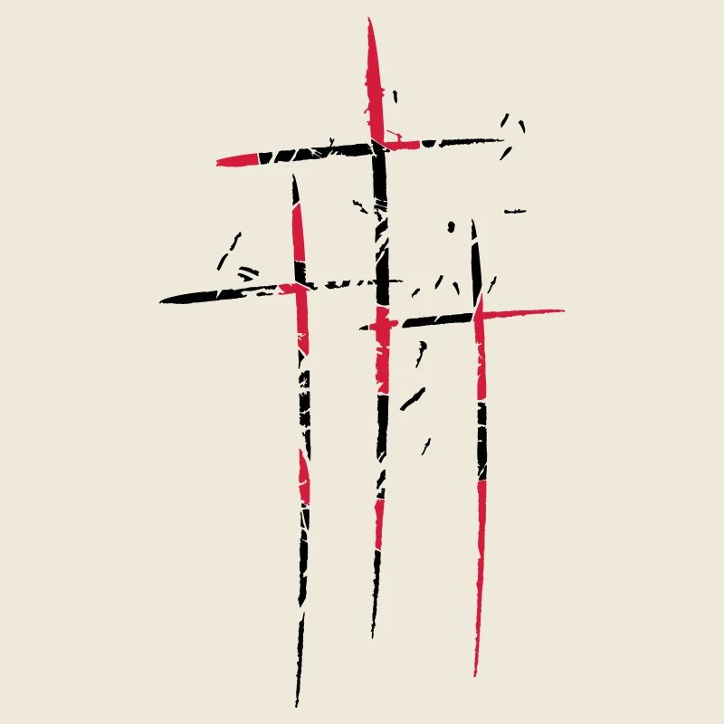 3 crosses design pattern scratch cool old tears br