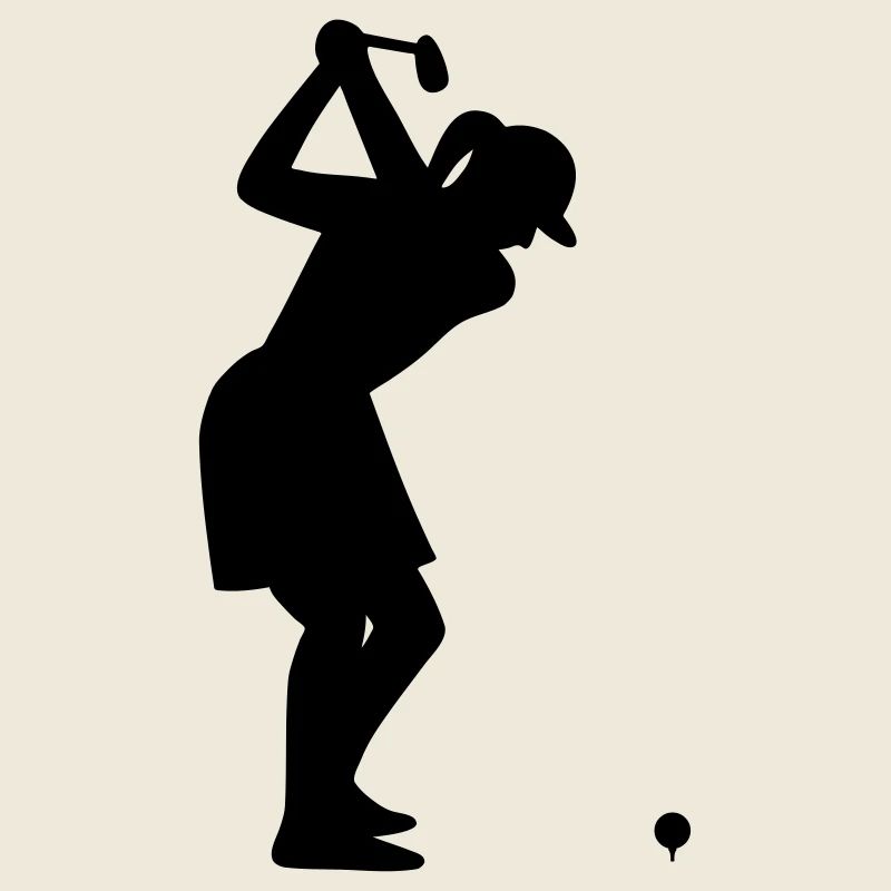 Golferin mit Golfball beim Abschlag