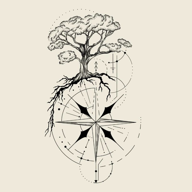 Geometrischer Lebensbaum Kompassrose