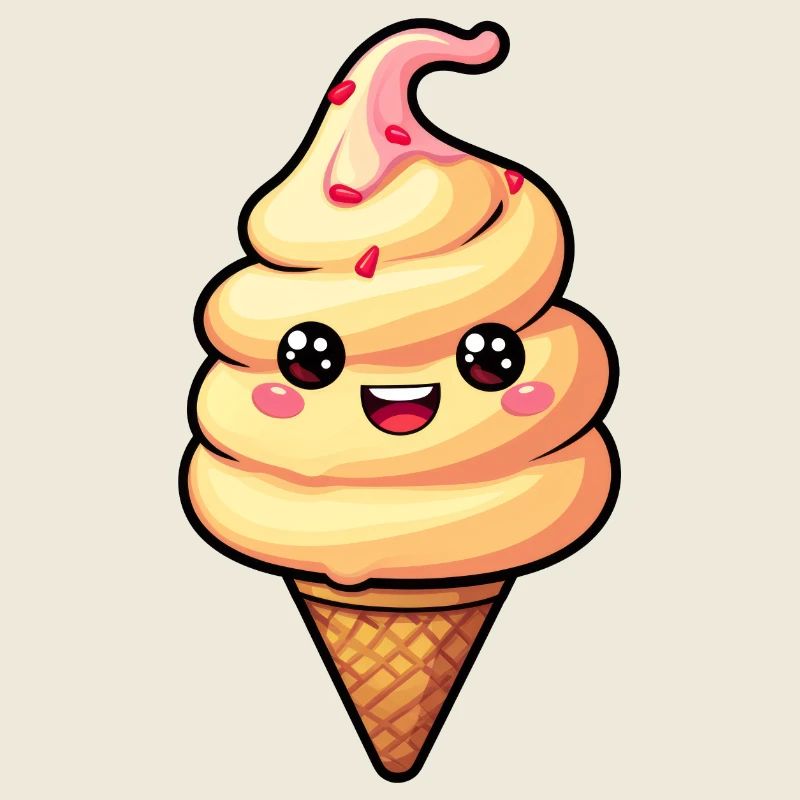 Création de crème glacée souriante