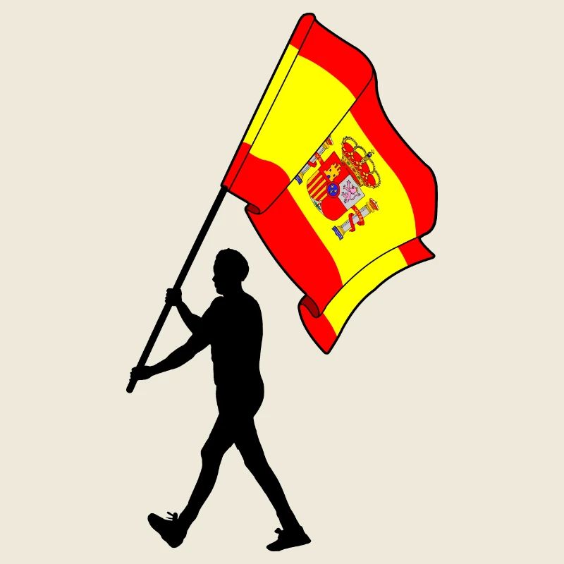Flagge Spanien Mann zu Fuß