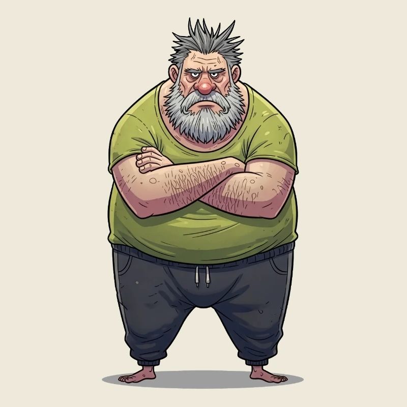 Dessin animé géant grognonneux