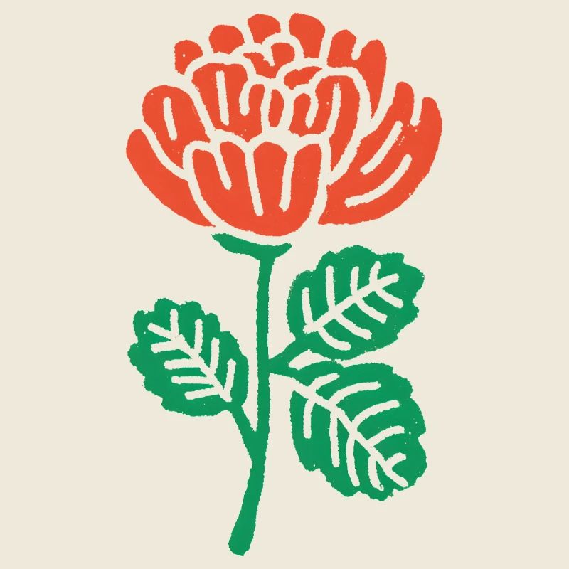 Orange Rose Illustration