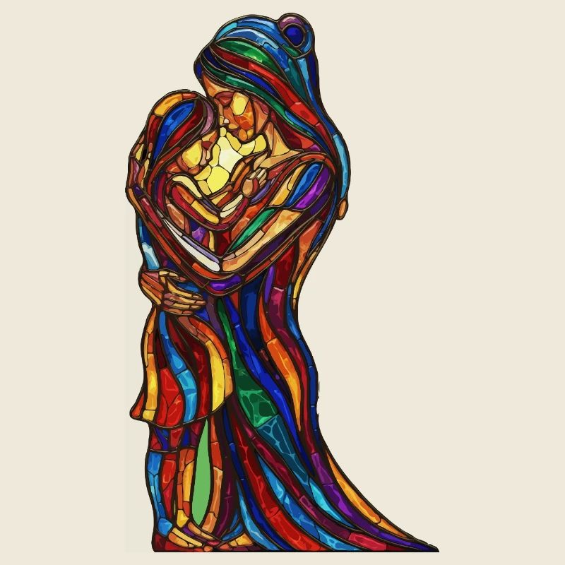 Mutter und Kind Glasfenster