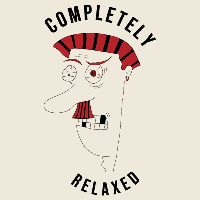 Completely relaxed man - ironic
